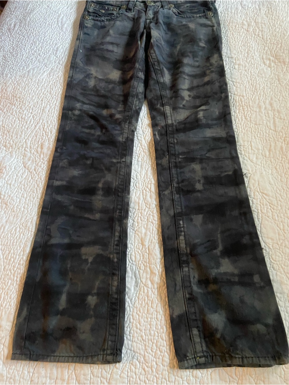 True Religion Mens Gray Washed Bootcut Jeans